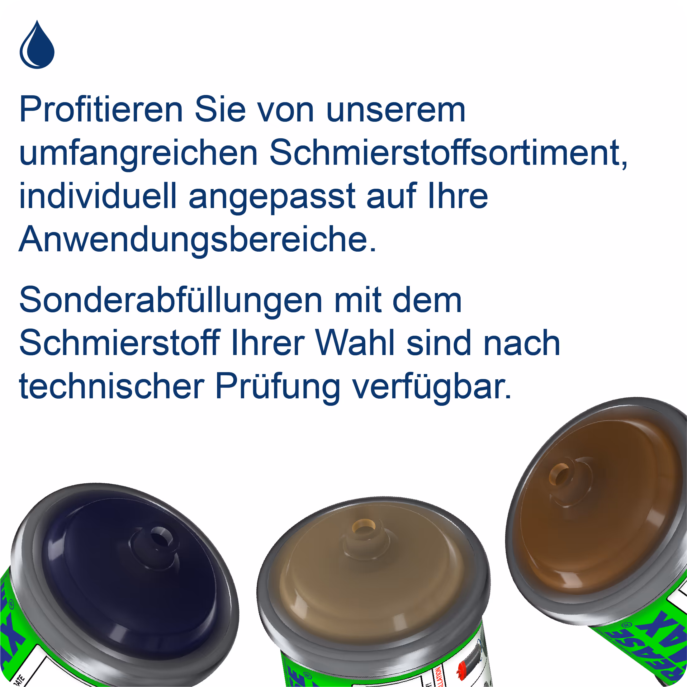 umfangreiches Schmierstoffsortiment und Sonderabfüllungen