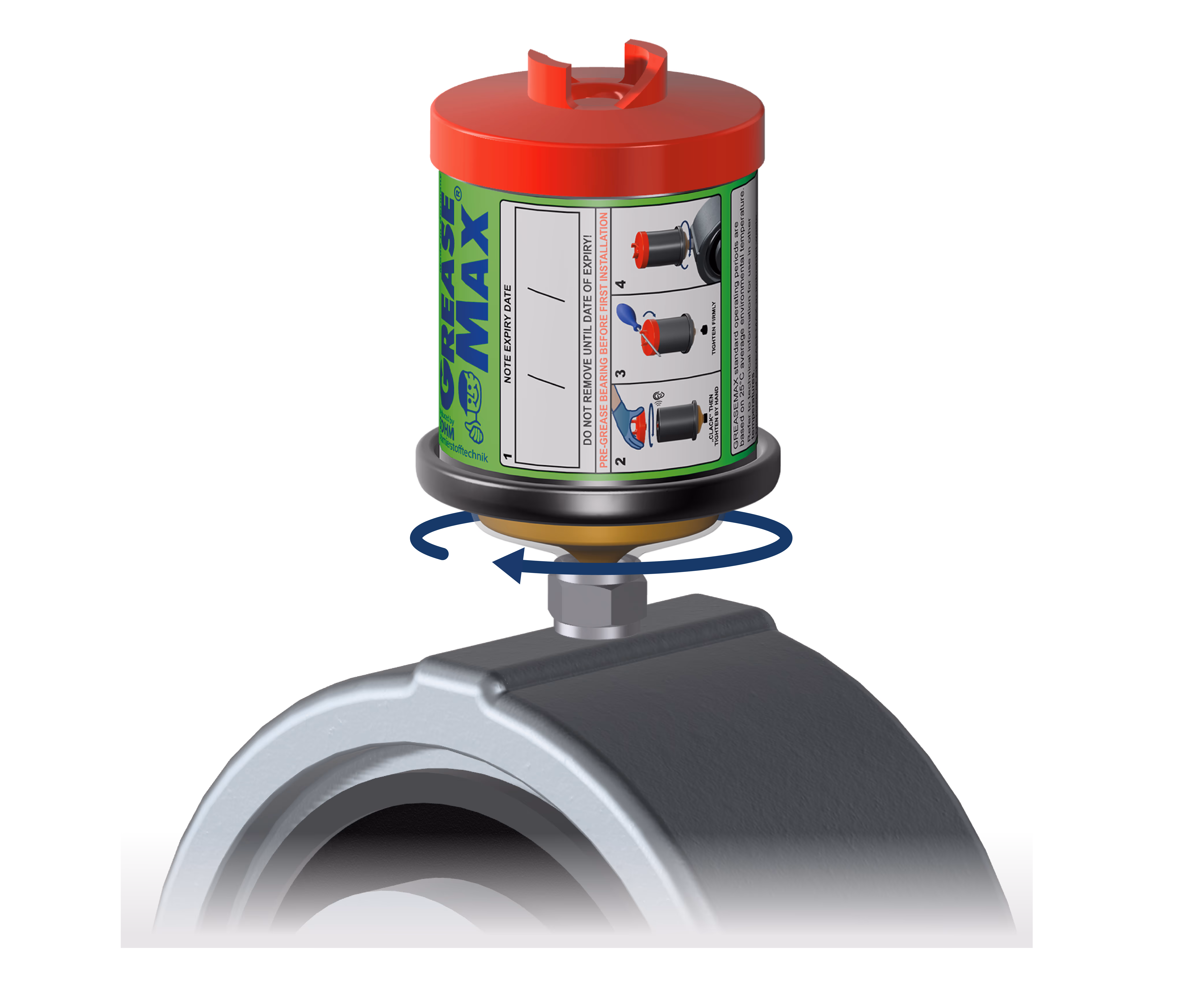 GREASEMAX® in die Schmierstelle eindrehen