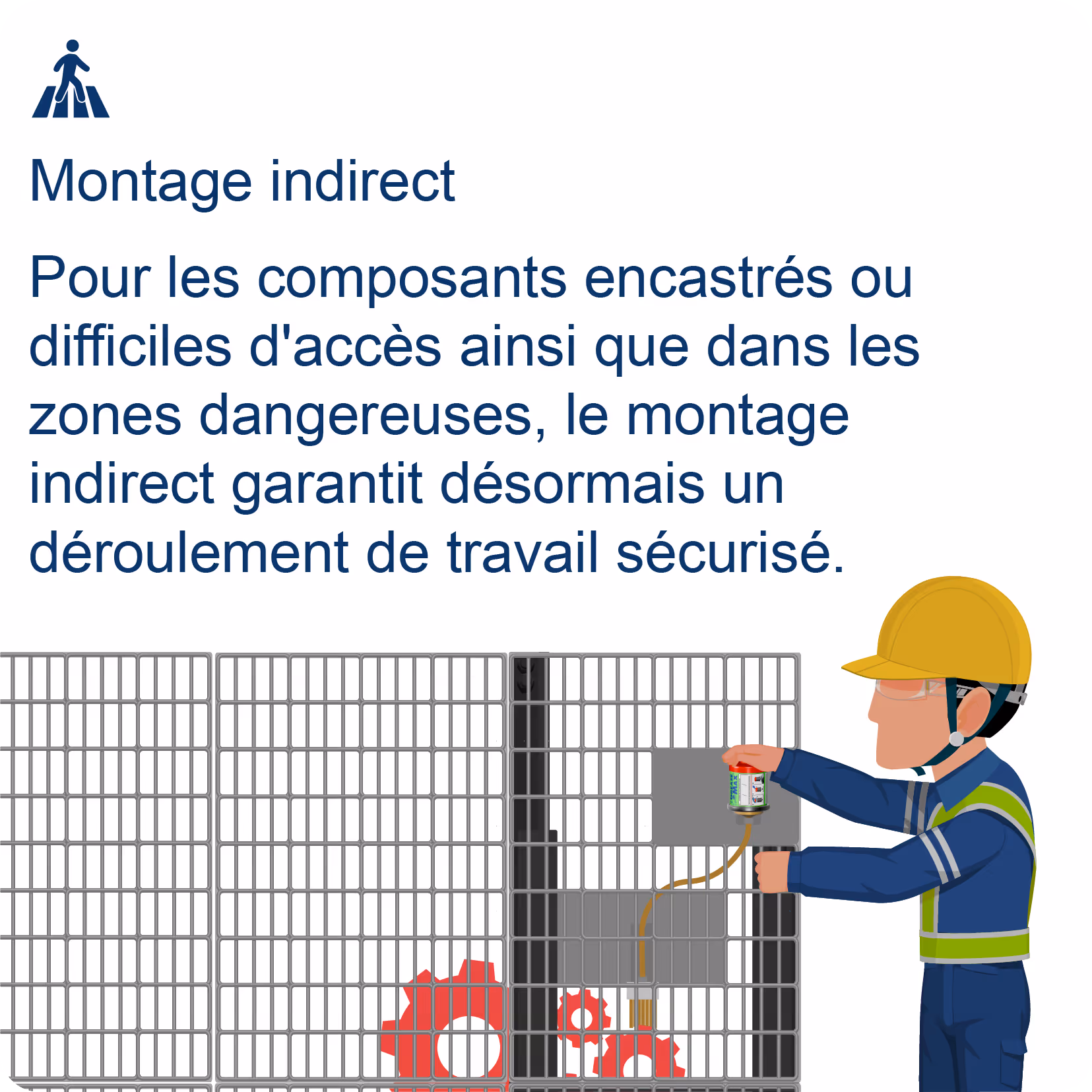 Indirekte Montage für beste Arbeitsbedingung