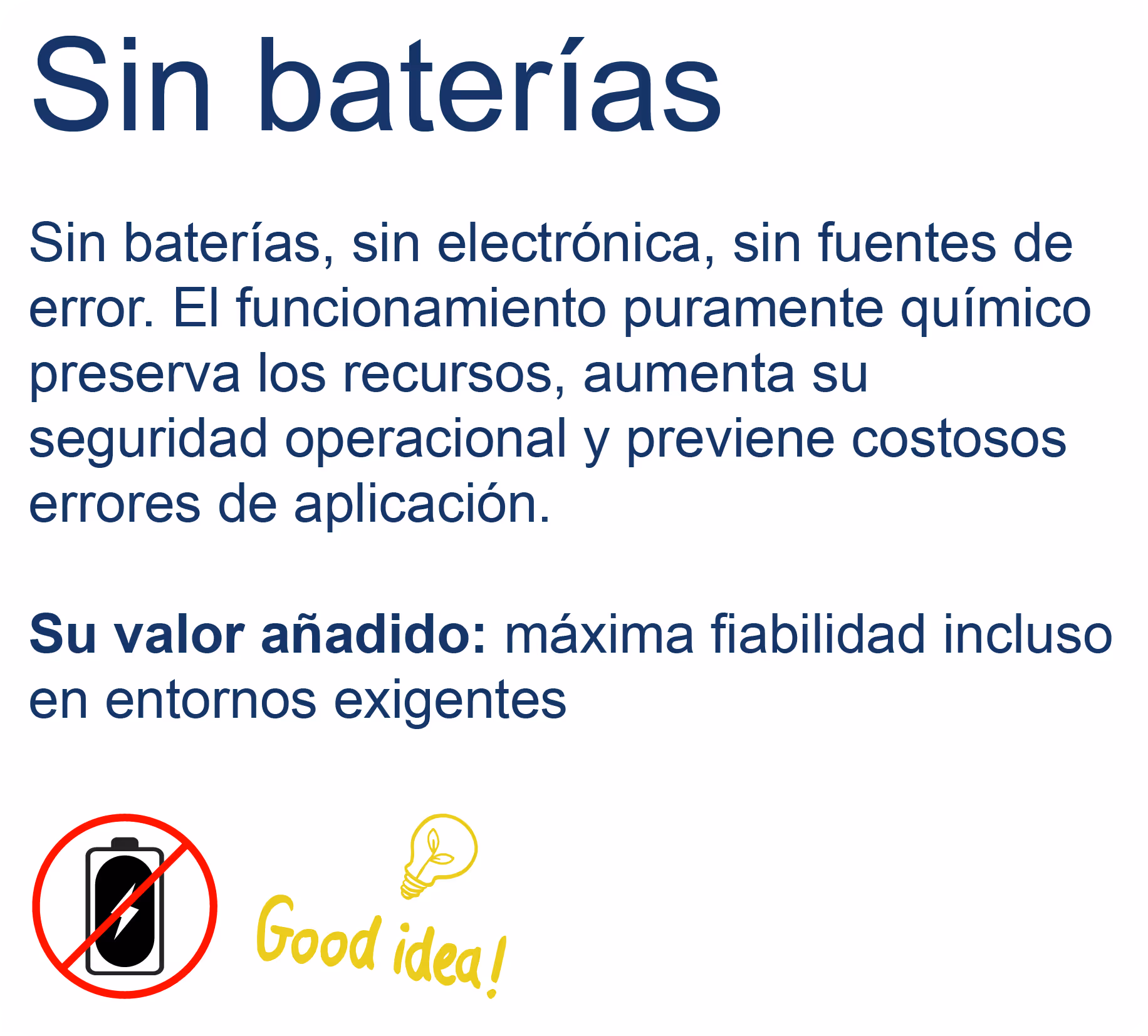 Icono sin batería que muestra el lubricador automático GREASEMAX® sin pilas, sin electrónica y sin fuentes de error