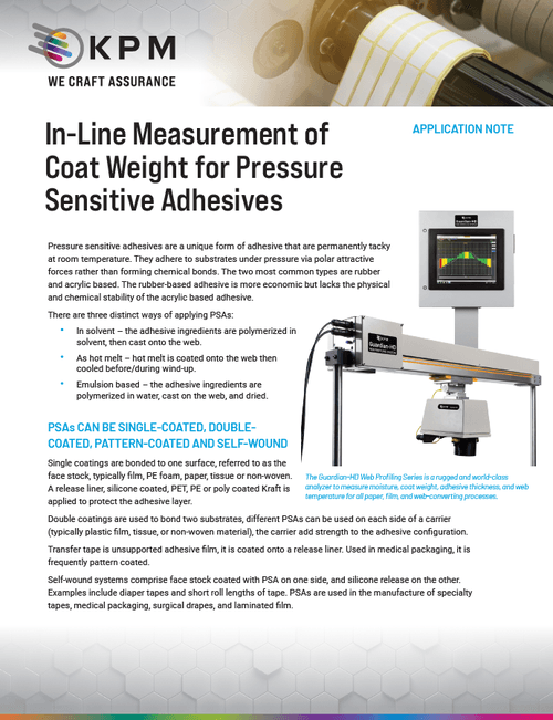 In-Line Measurement of Coat Weight for Pressure Sensitive Adhesives