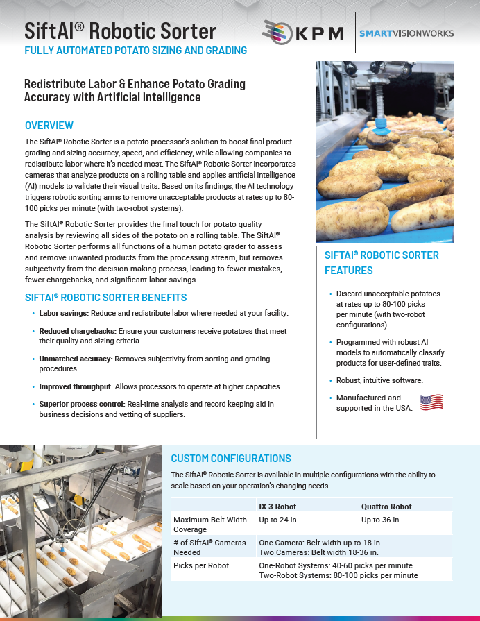 SiftAI® Robotic Sorter Data Sheet