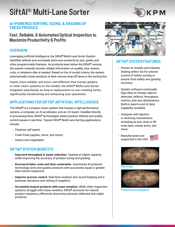 SiftAI® 多道分拣机