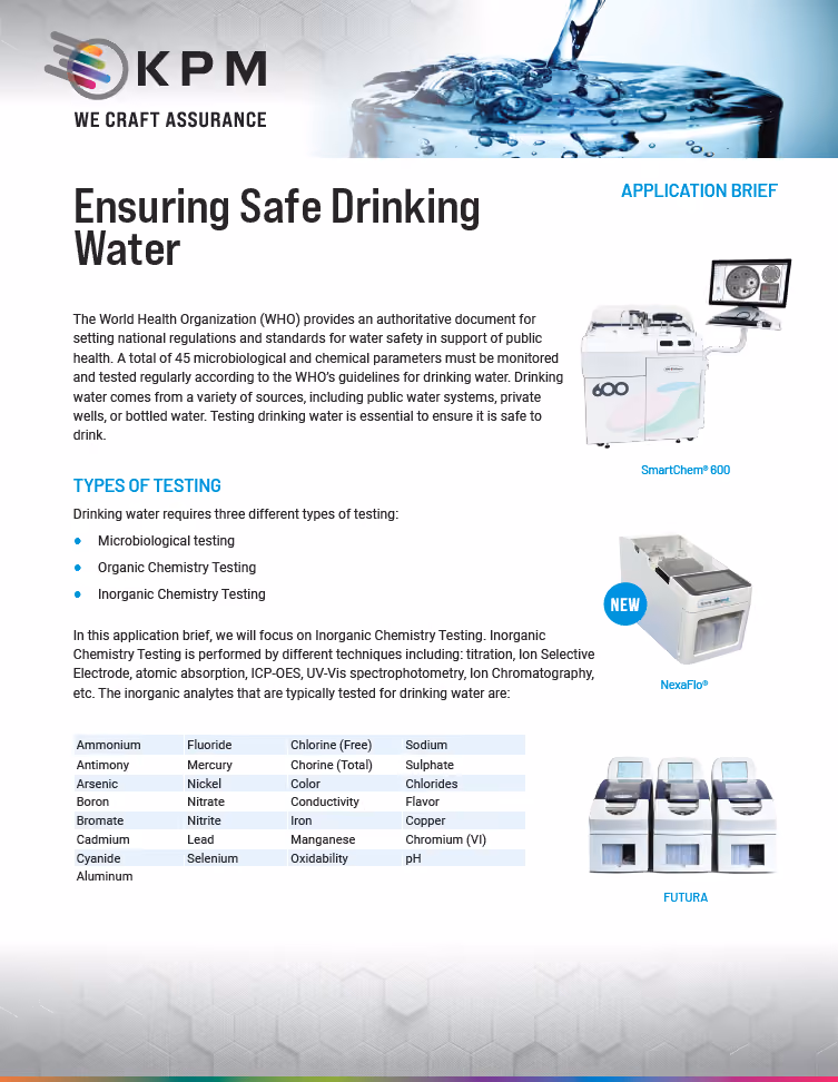 Ensuring Safe Drinking Water