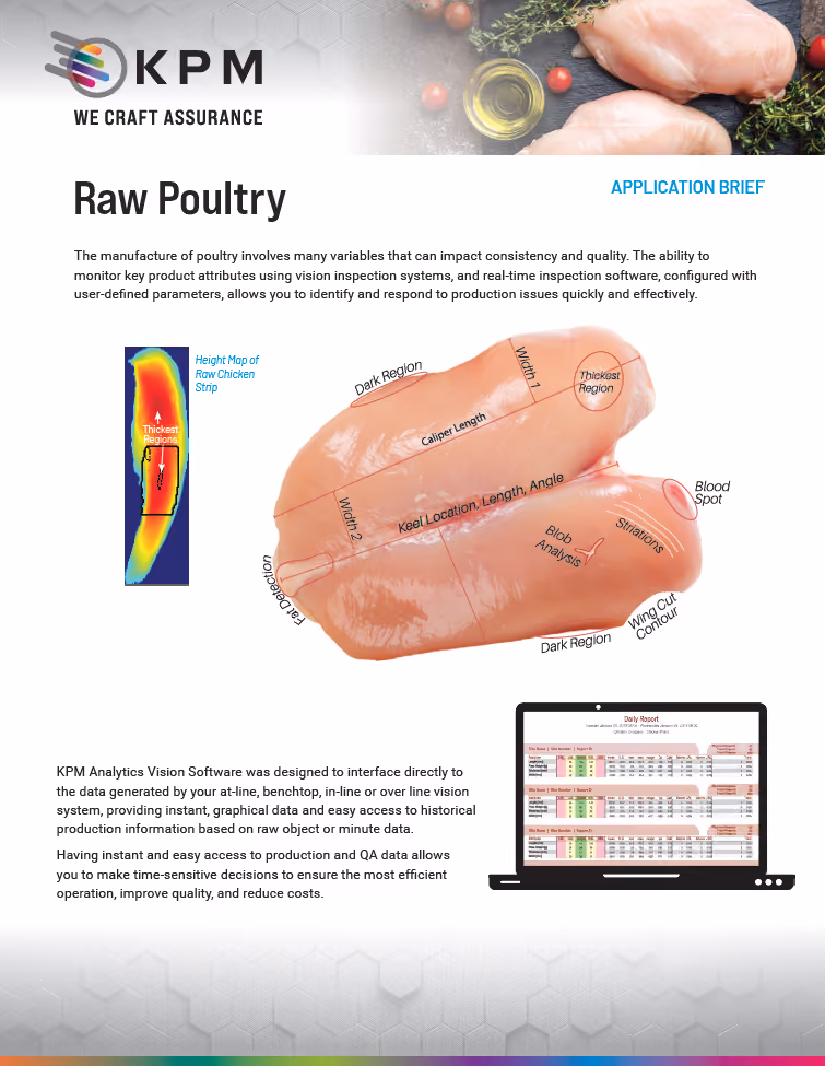 Anwendungsbeschreibung — Visuelle Inspektion von rohem Geflügel