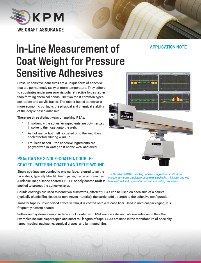 在线测量压敏粘合剂的涂层重量