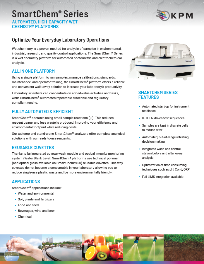Automated, high-capacity Wet Chemistry Platforms that run samples, manage calibrations, standards, maintenance, & operator training. A reliable & convenient walk-away solution to increase your laboratory’s productivity.