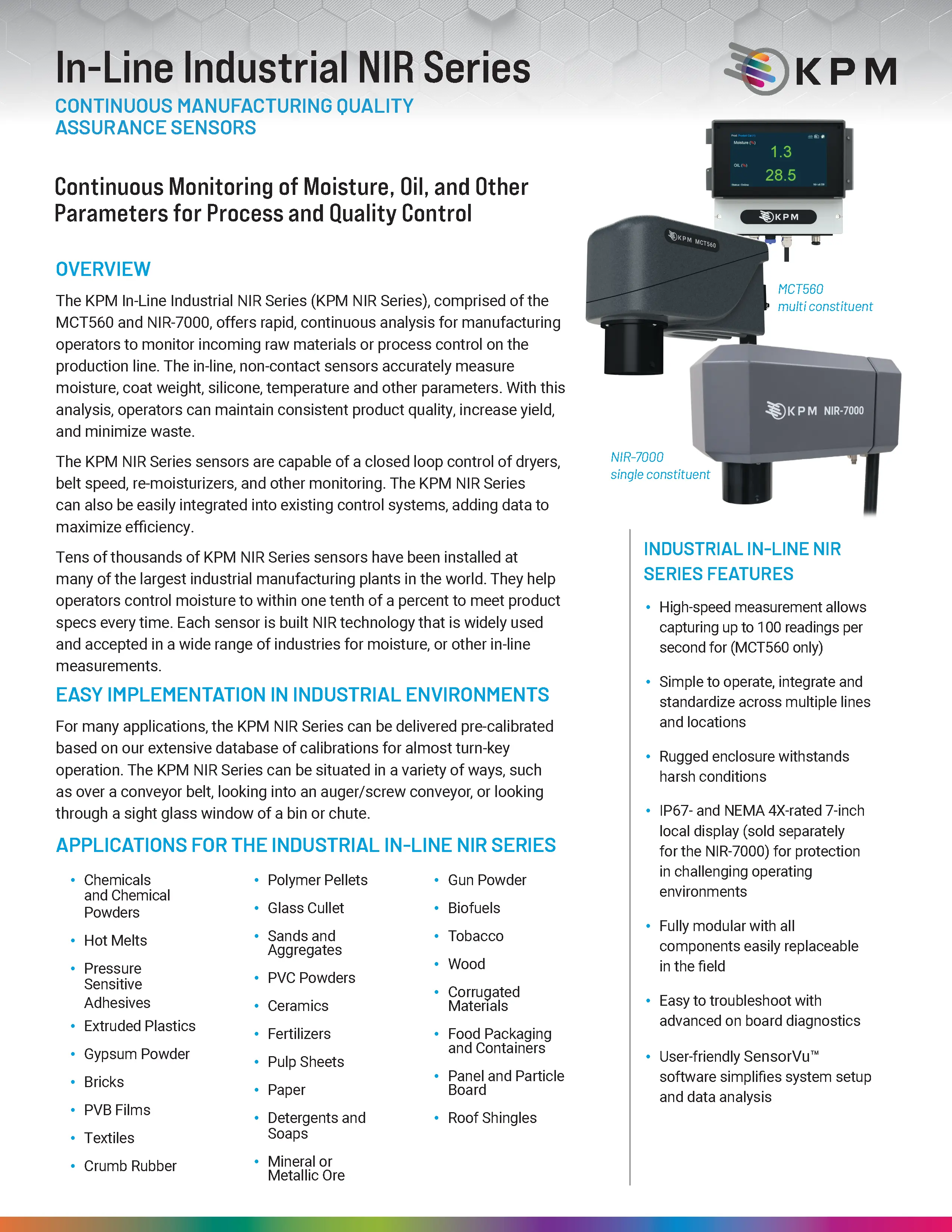 KPM In-Line Industrial NIR Series