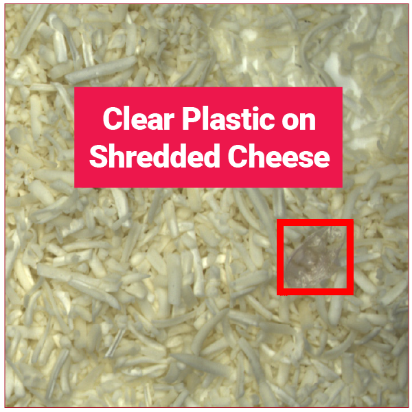 Clear Plastic on Shredded Cheese