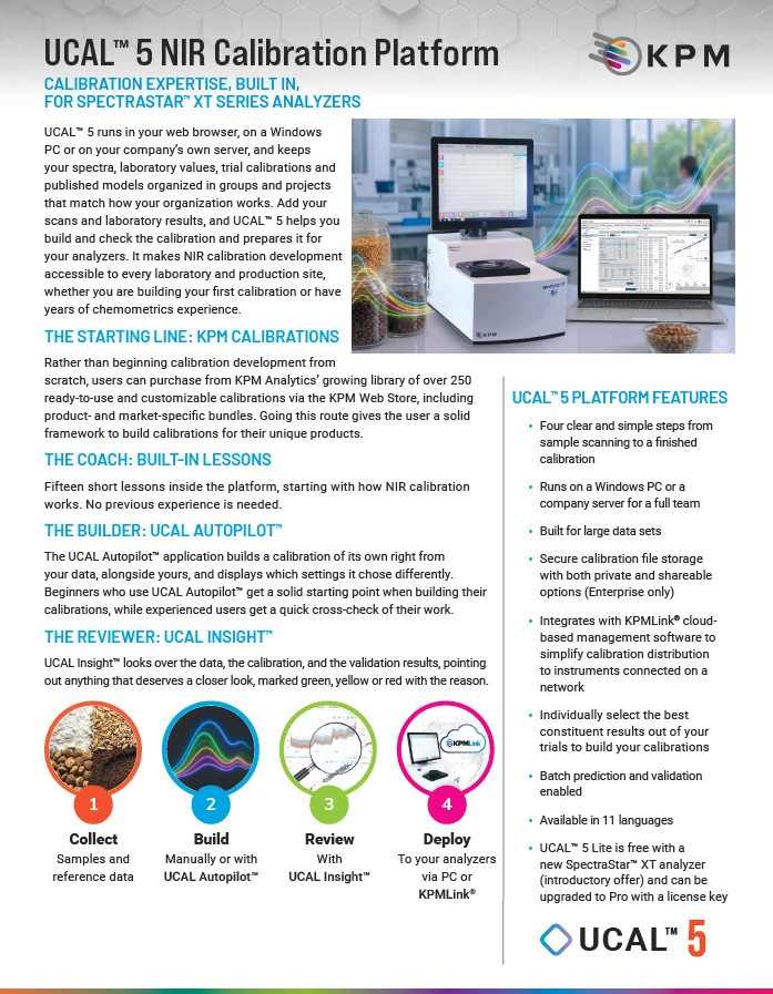 Datenblatt zur UCAL™ 5 NIR-Kalibrierungsplattform