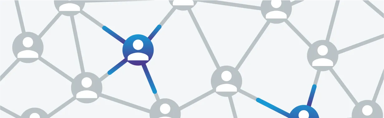 A image showing customer avatars connected to each other.