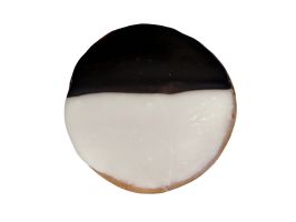 A black and white cookie at Capo Deli Tysons