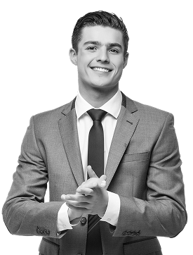 Happy Business Man Grey Suit 1