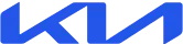 Kia logo in bold blue letters, representing the automotive brand known for its stylish and affordable vehicles.