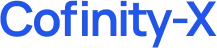 Logo of Cofinity-X, featuring bold blue text on a white background, representing a tech or financial brand.