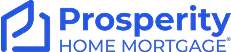 Logo of Prosperity Home Mortgage featuring a stylized house and the company name in blue text.