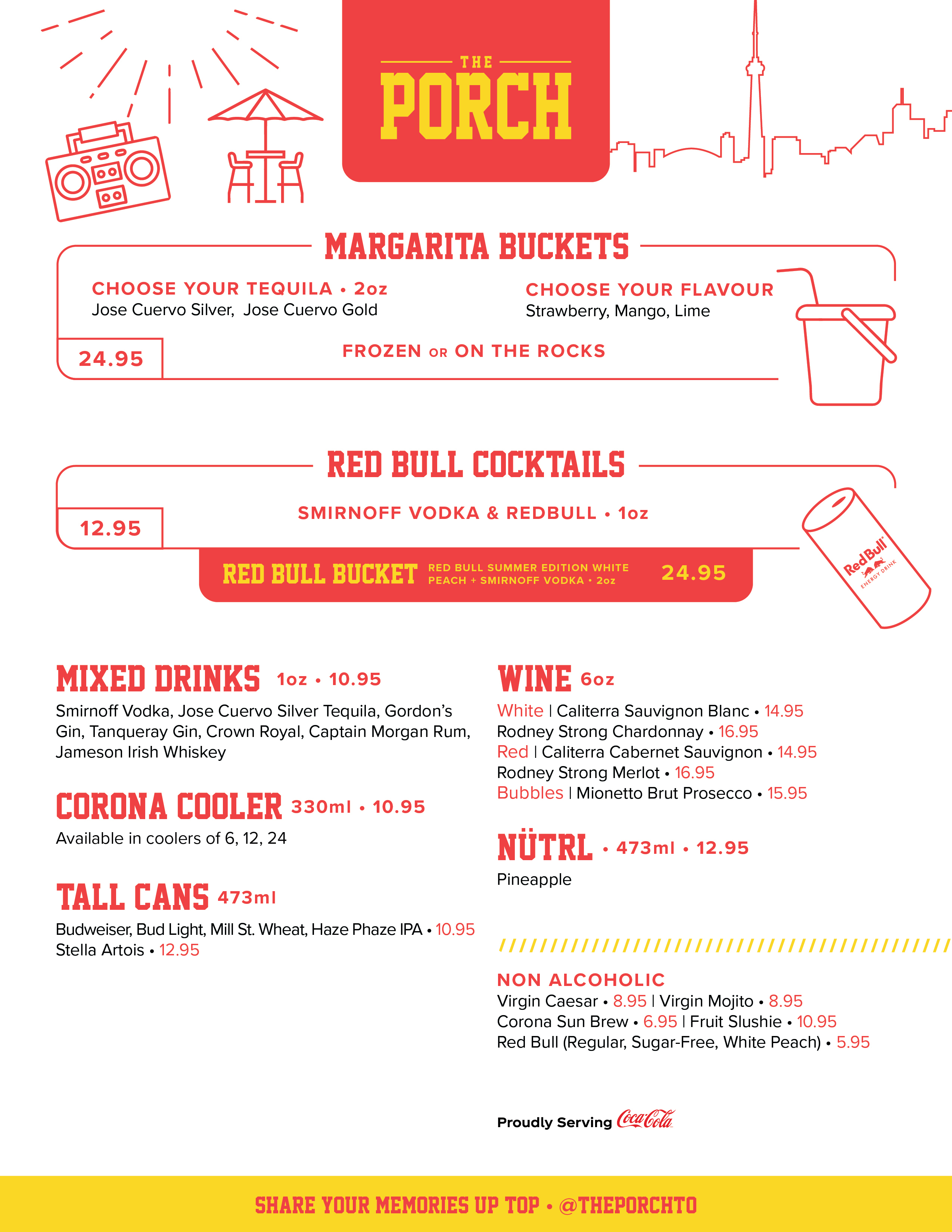 Toronto Rooftop Bar Menu