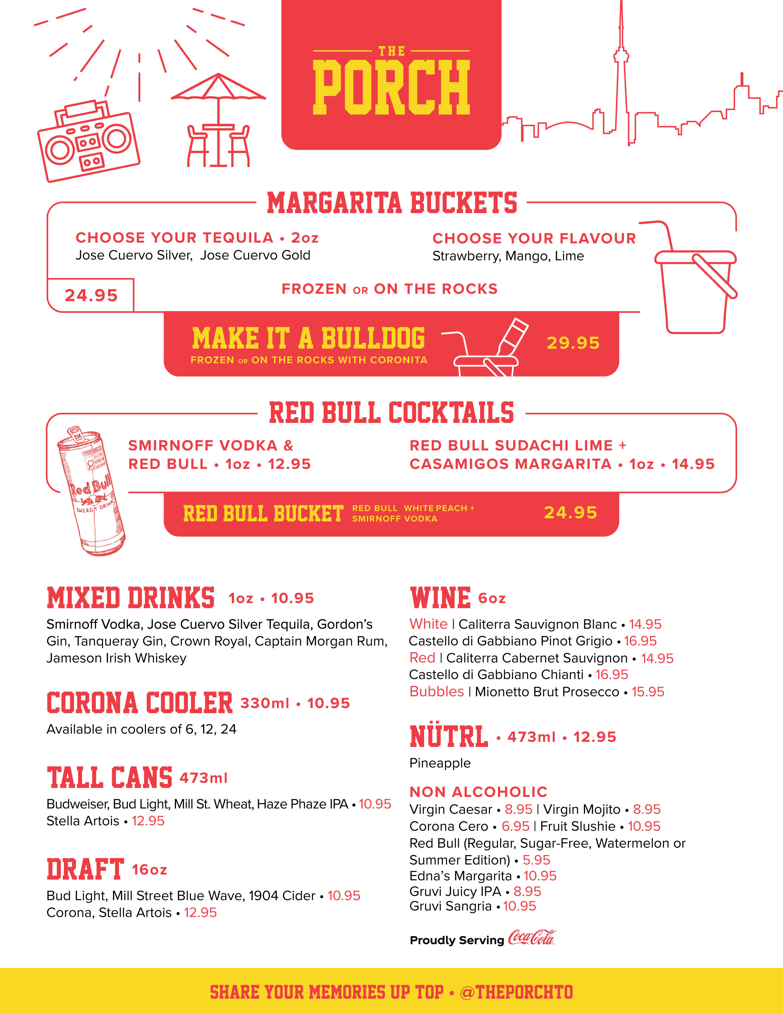 Toronto Rooftop Bar Menu
