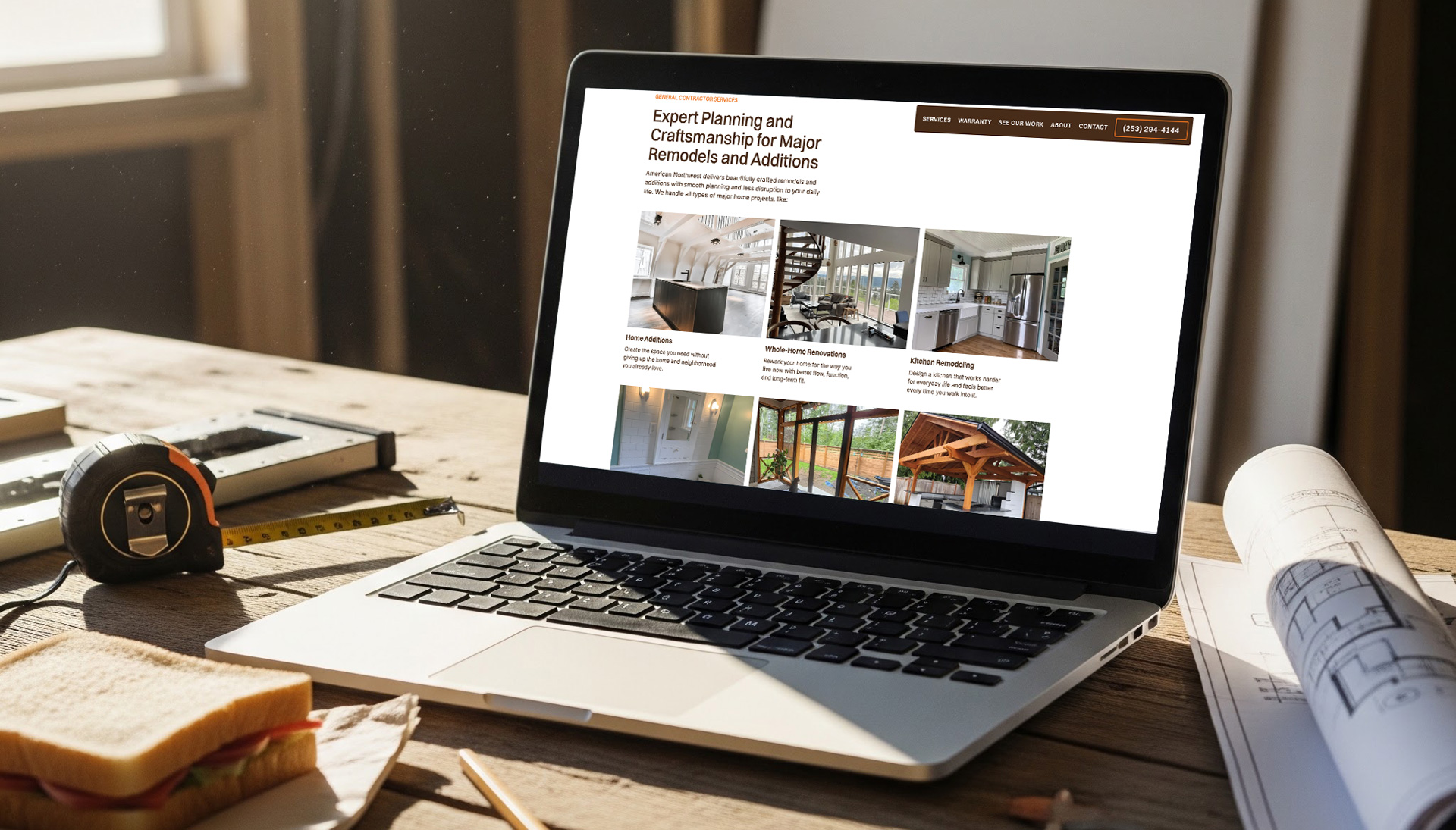 American NW Homecraft Website on second laptop left view