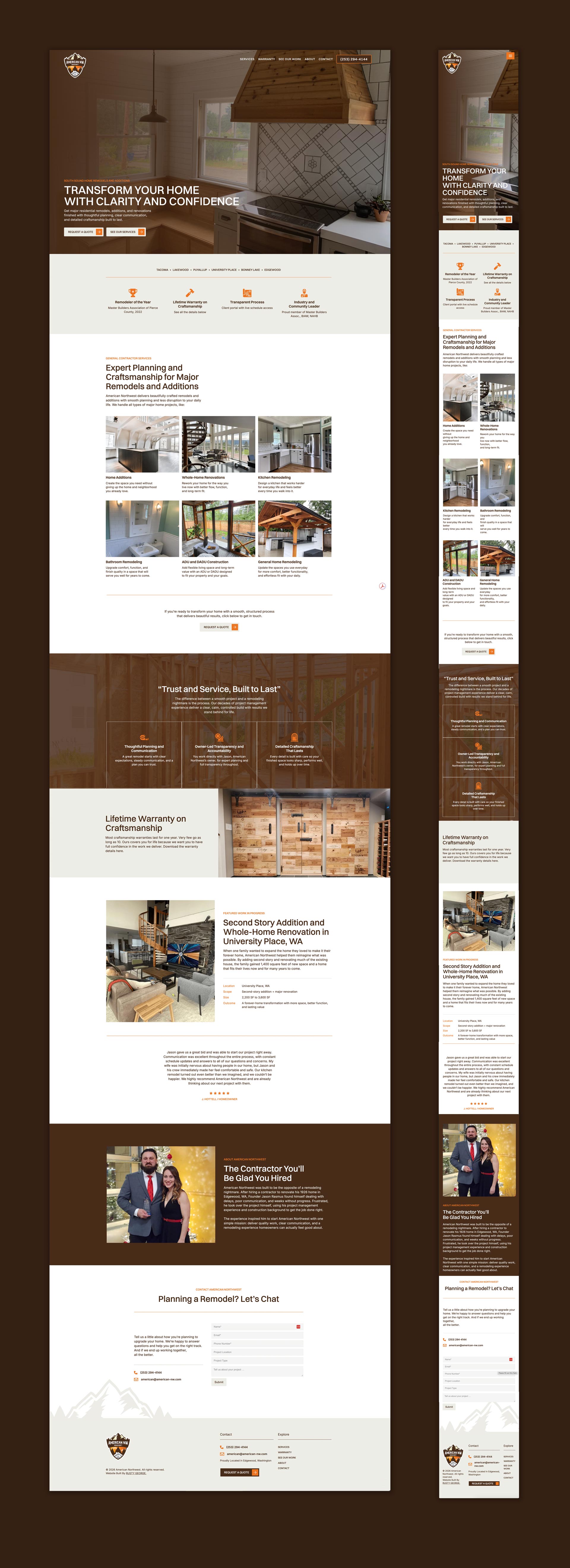 American NW Homecraft Website in Full Display