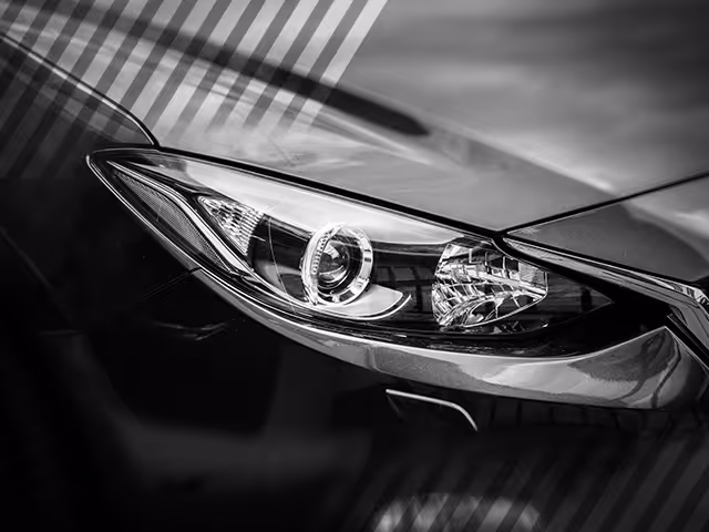 Close of image of used luxury car headlight