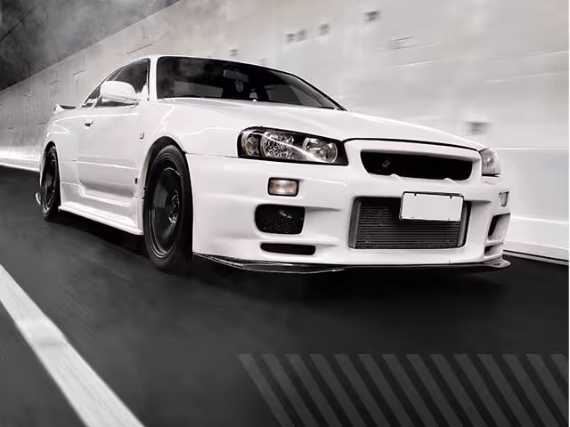 White car with temporary dealer plates