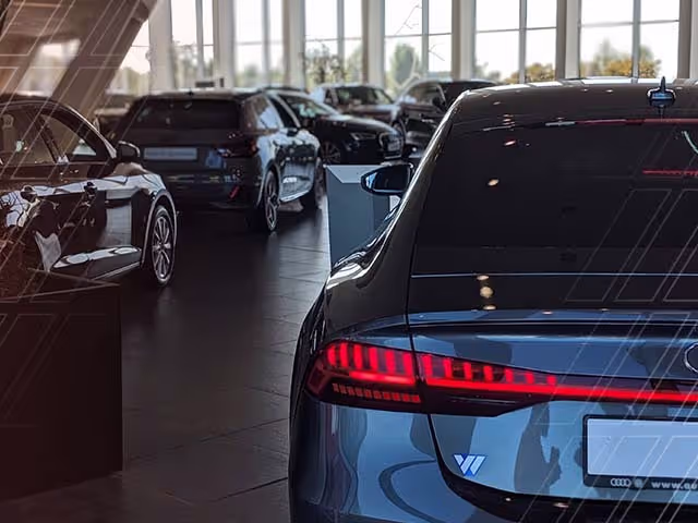 Used car dealership showroom