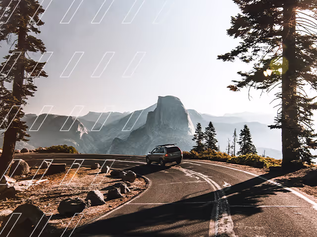 A used car with air suspension makes a tight curve