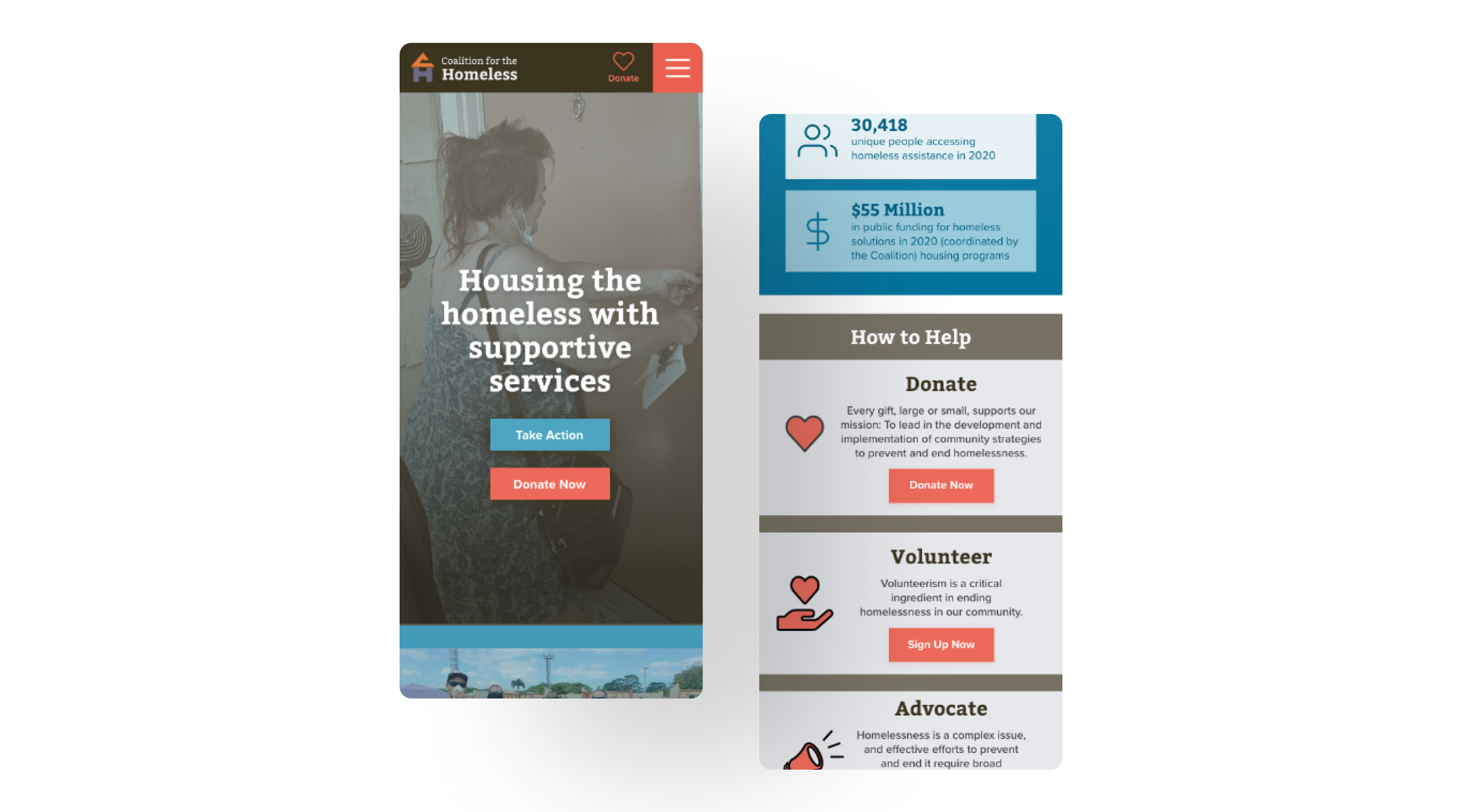 Mobile hero header and layout