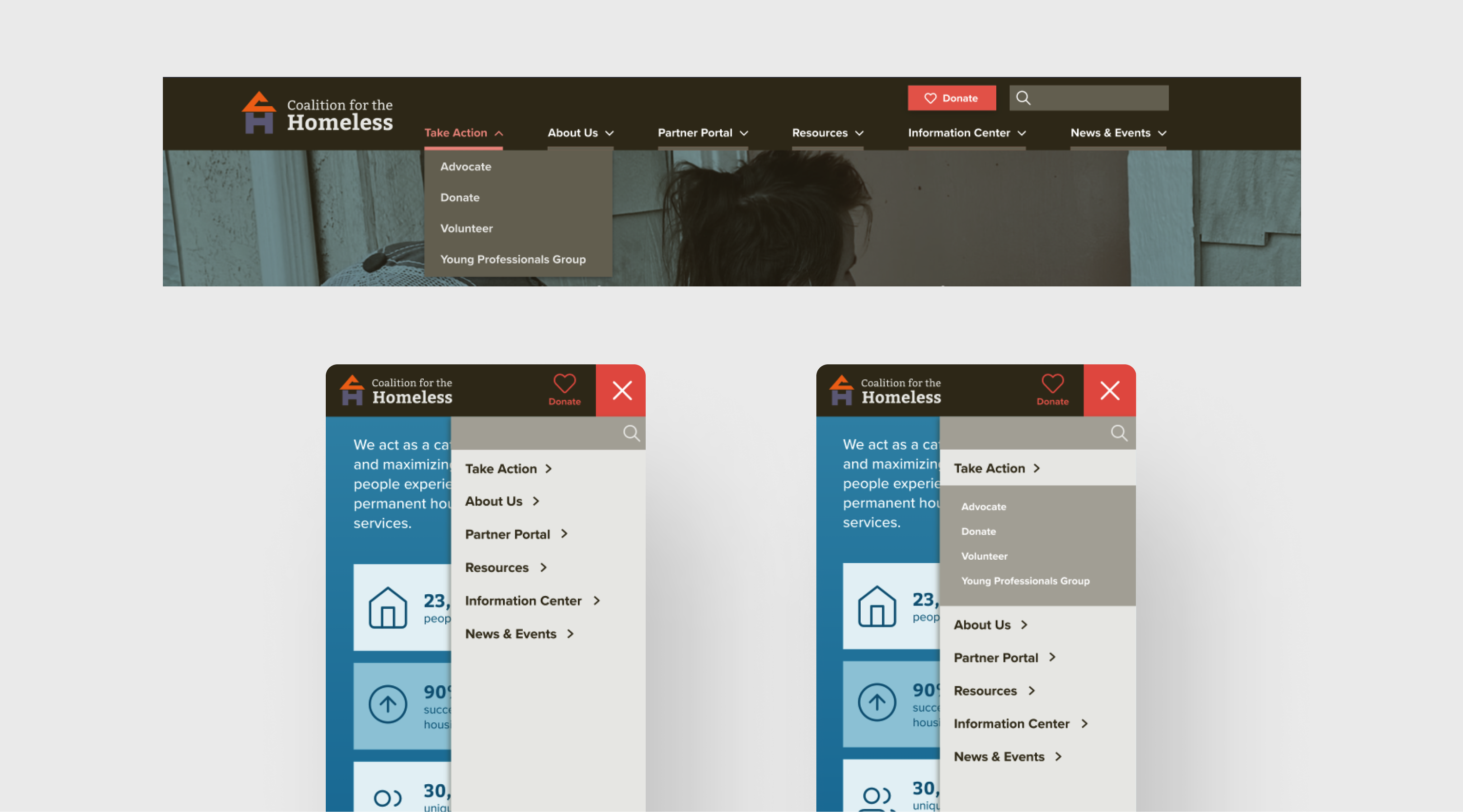 Simplified navigation with clear labels