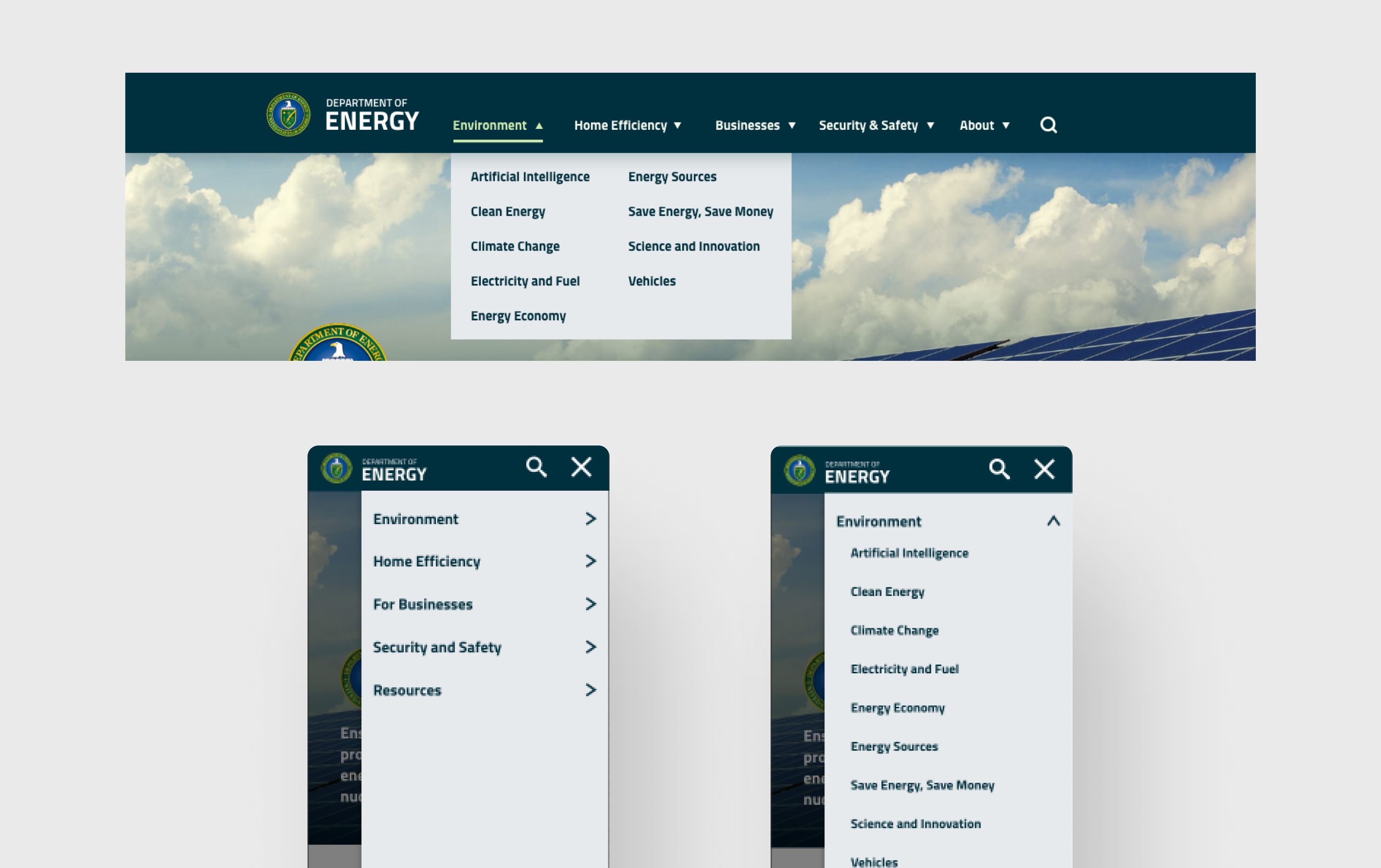 Clear navigation labels