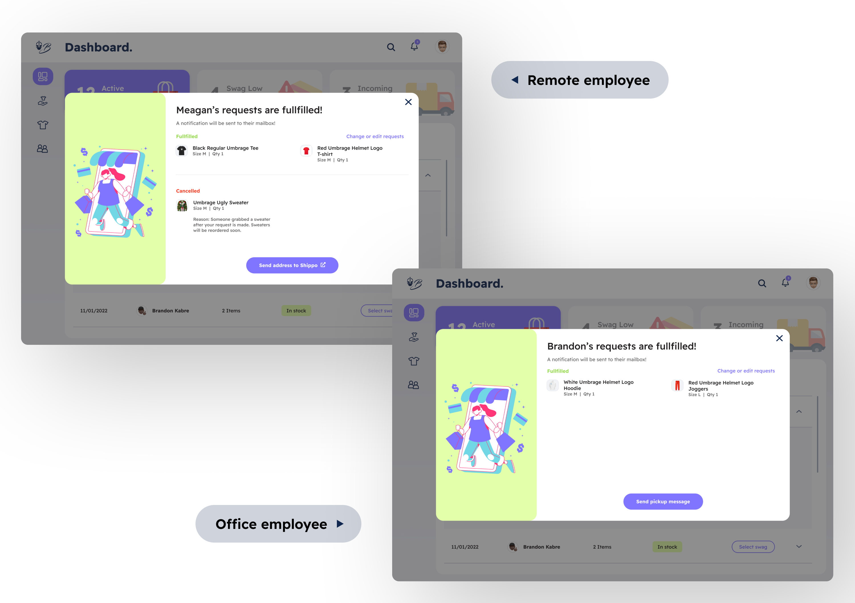 Fullfilled request confirmation