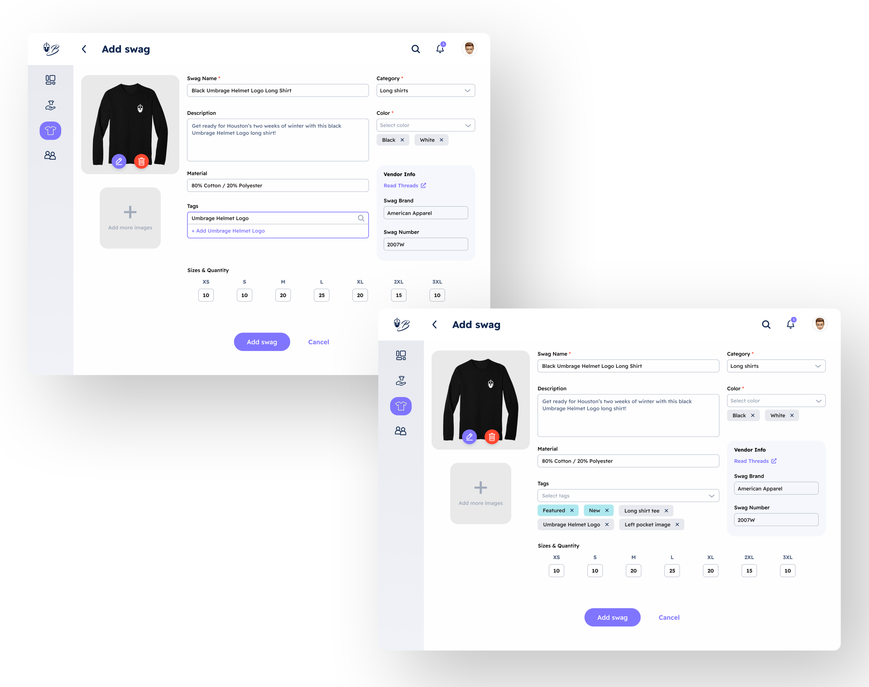 Adding tags to new swag item