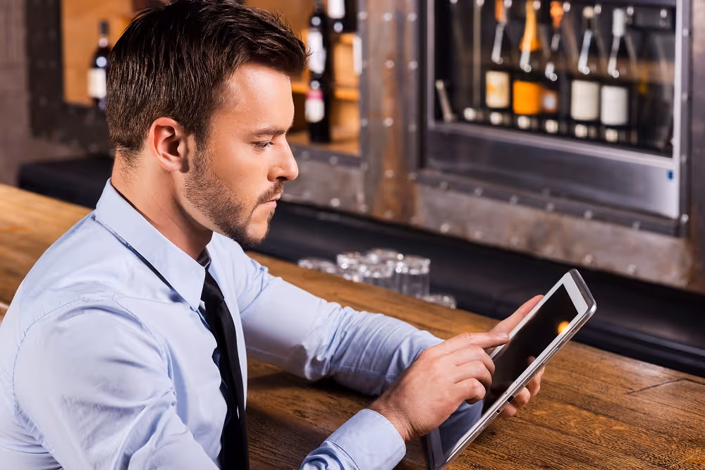 Man on tablet