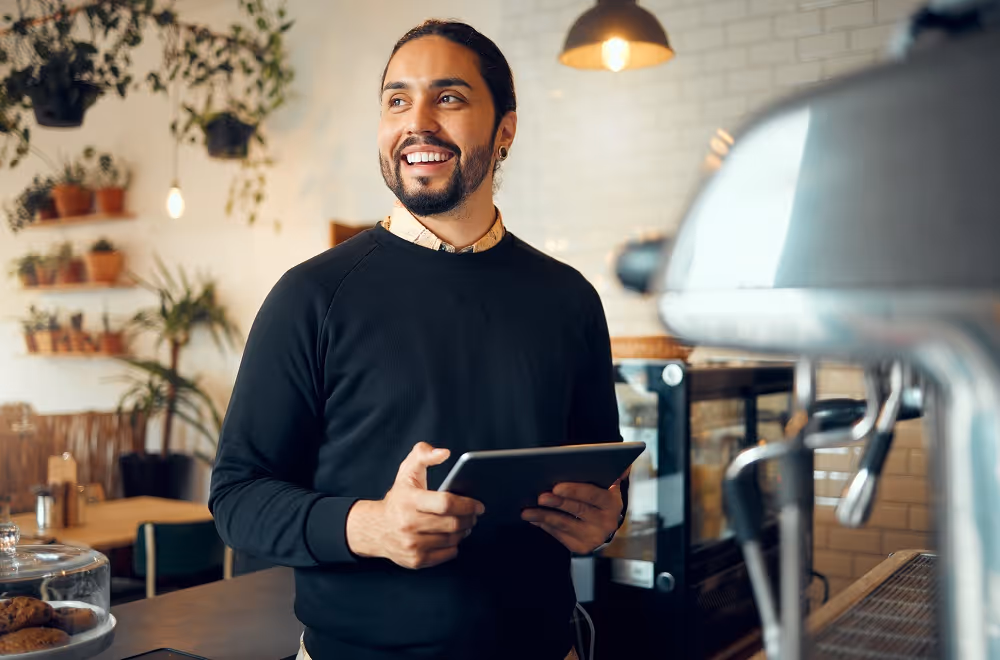 Man with tablet