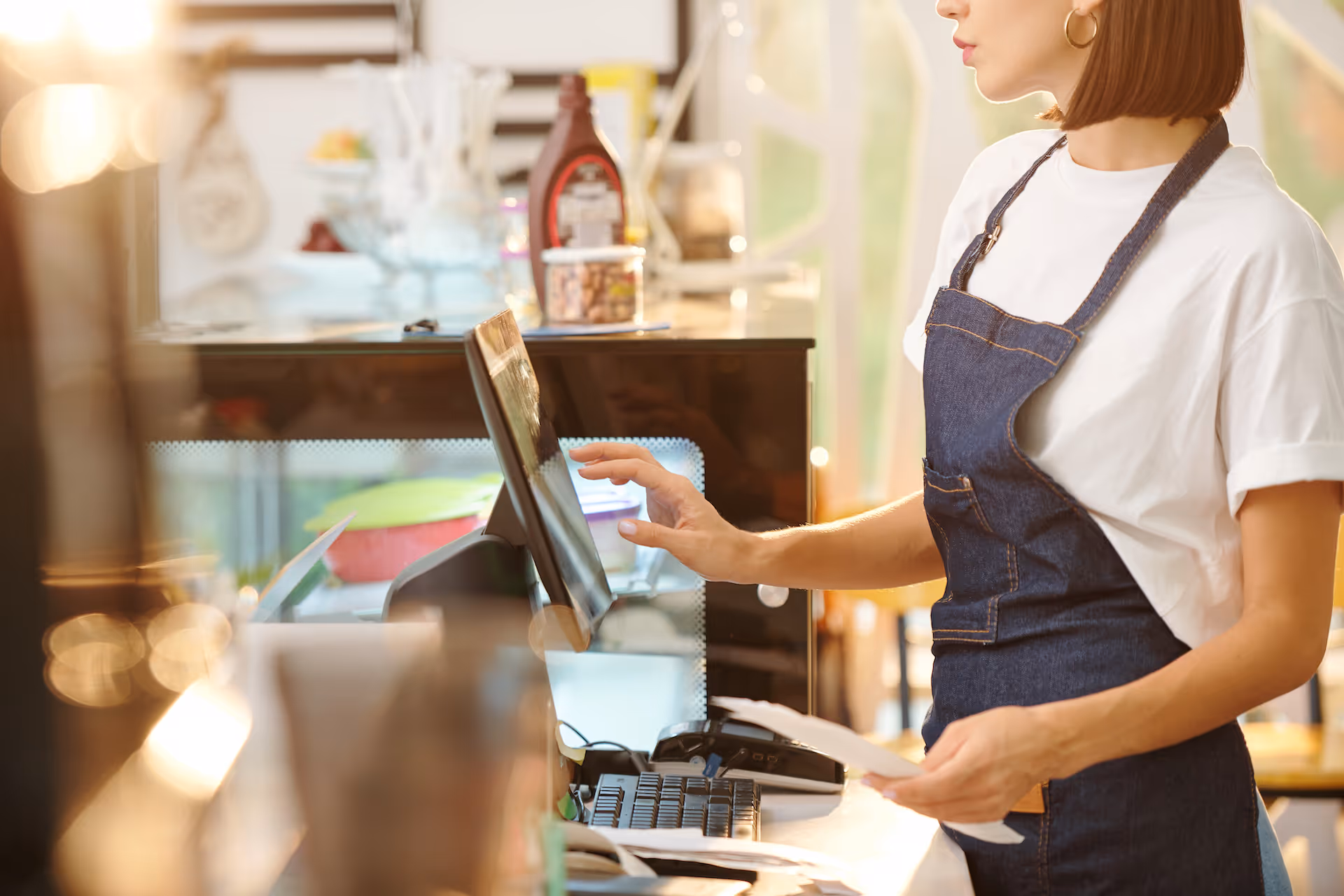 Female barista working at coffeeshop