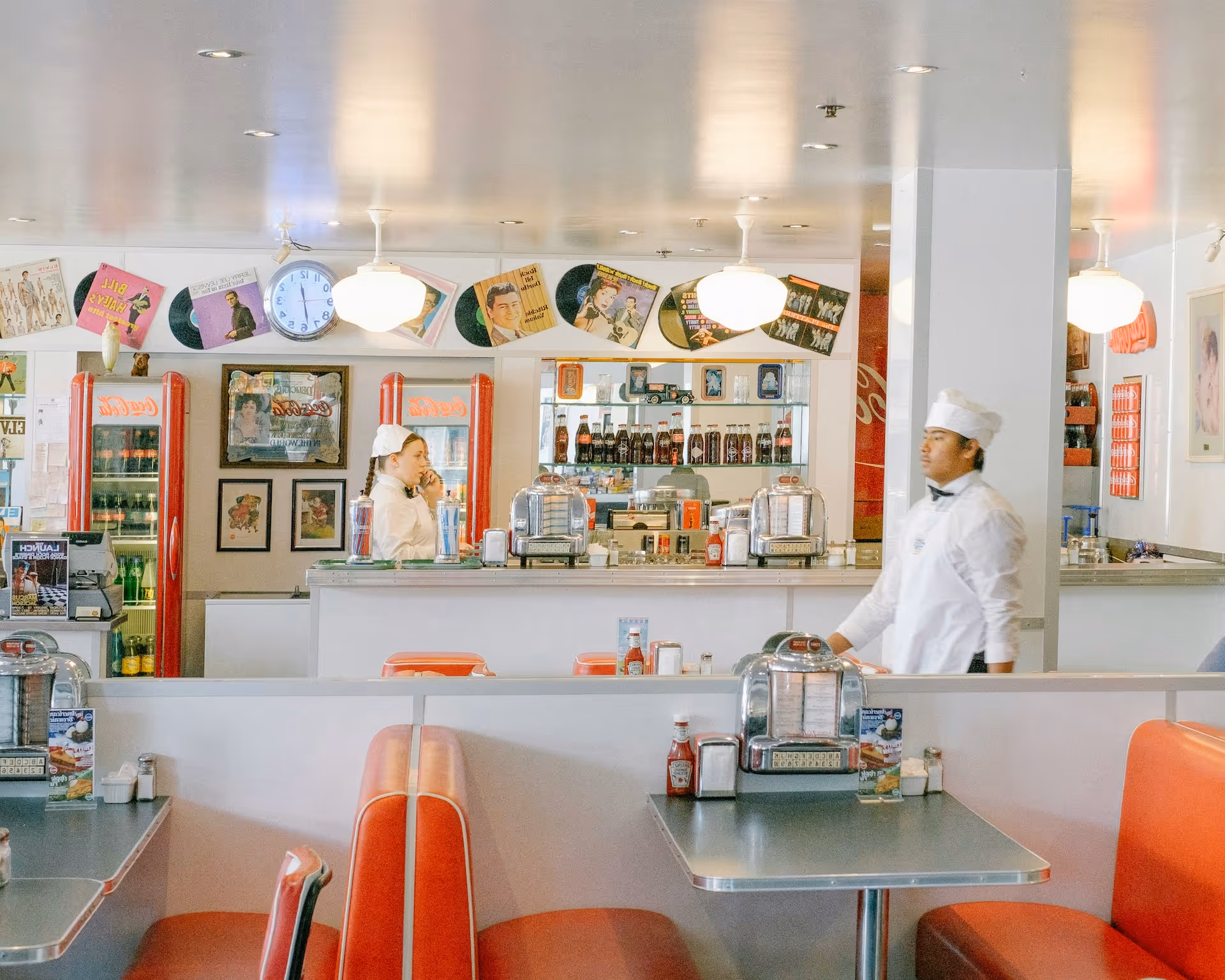 Wait staff in Retro dinner