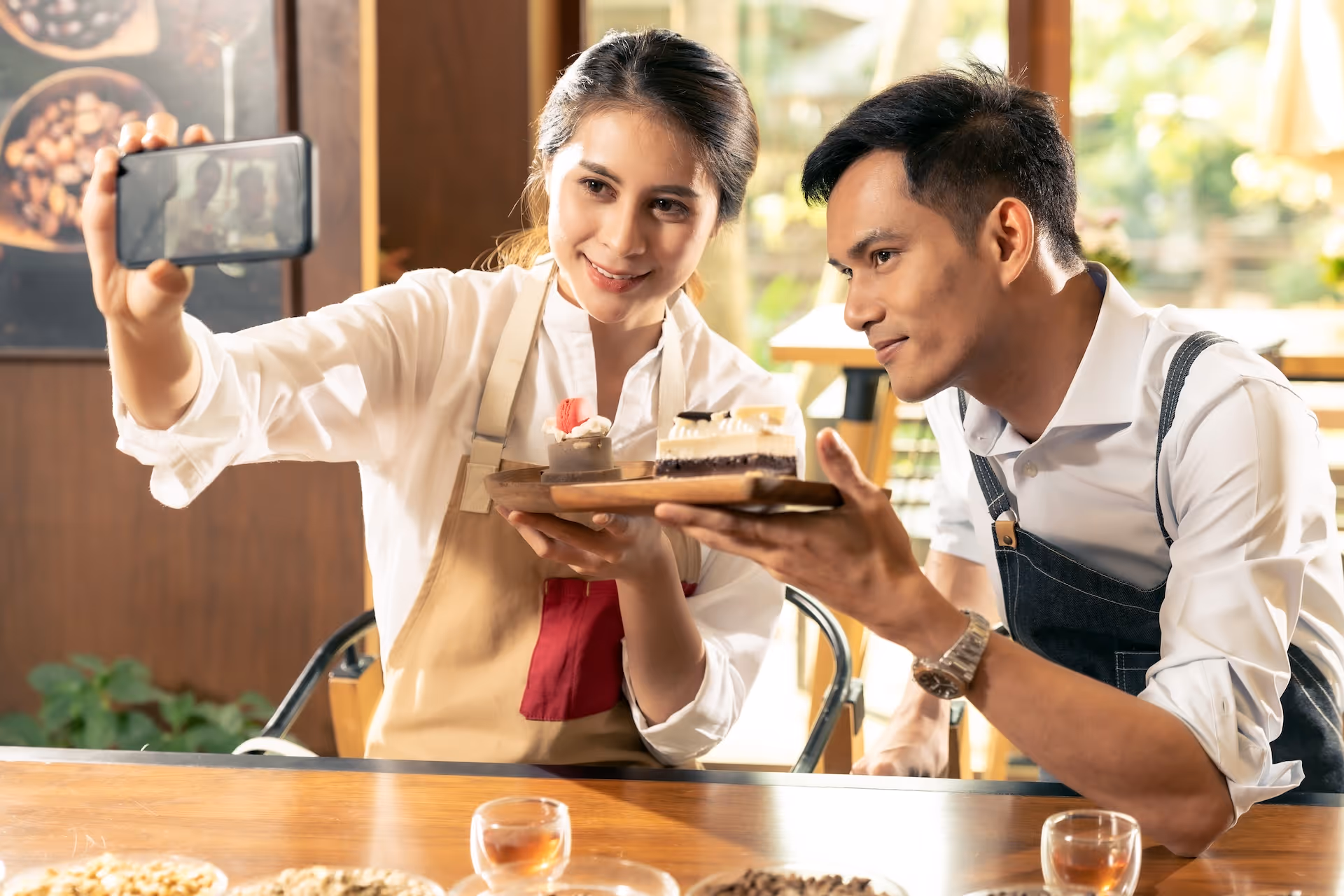 Cafe owner live their cafe