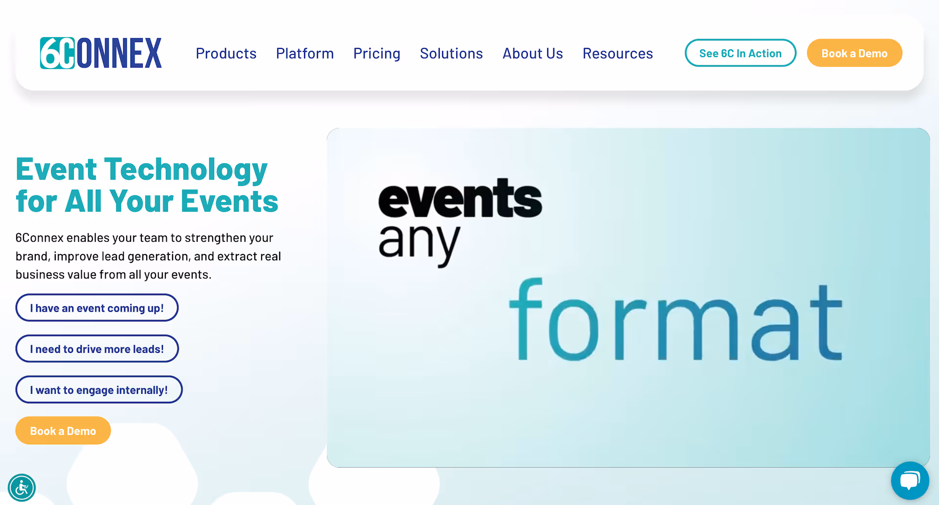 Screenshot of 6Connex's website homepage