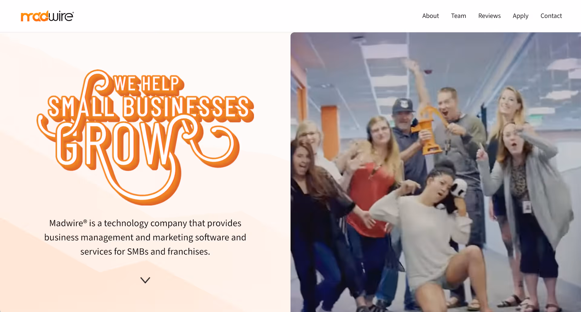 Screenshot of MadWire's website homepage