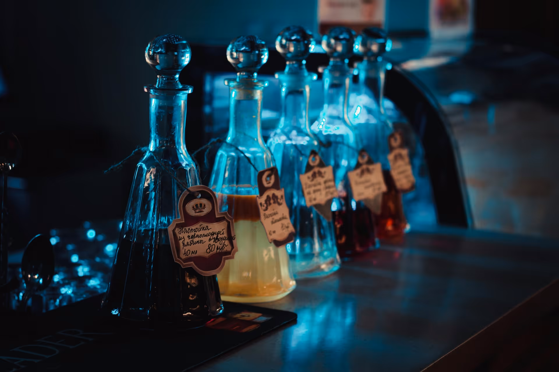 unique fruity drinks mixers at a bar