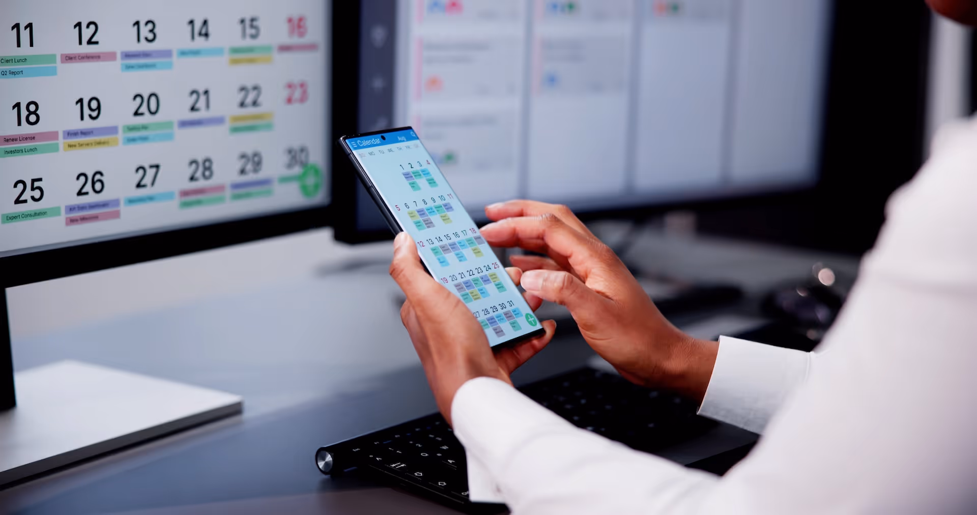 event management services on both monitor and cellphone