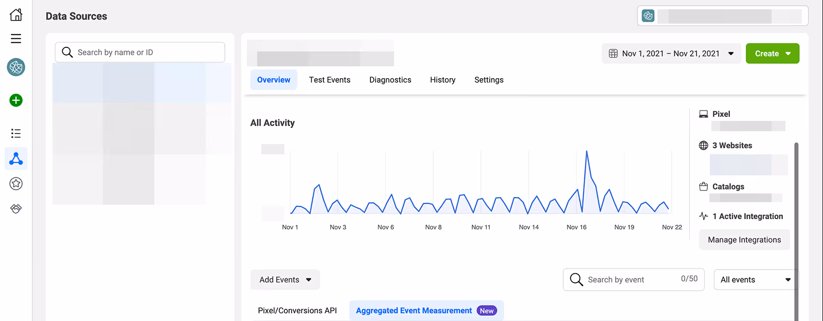 facebook events manager main page