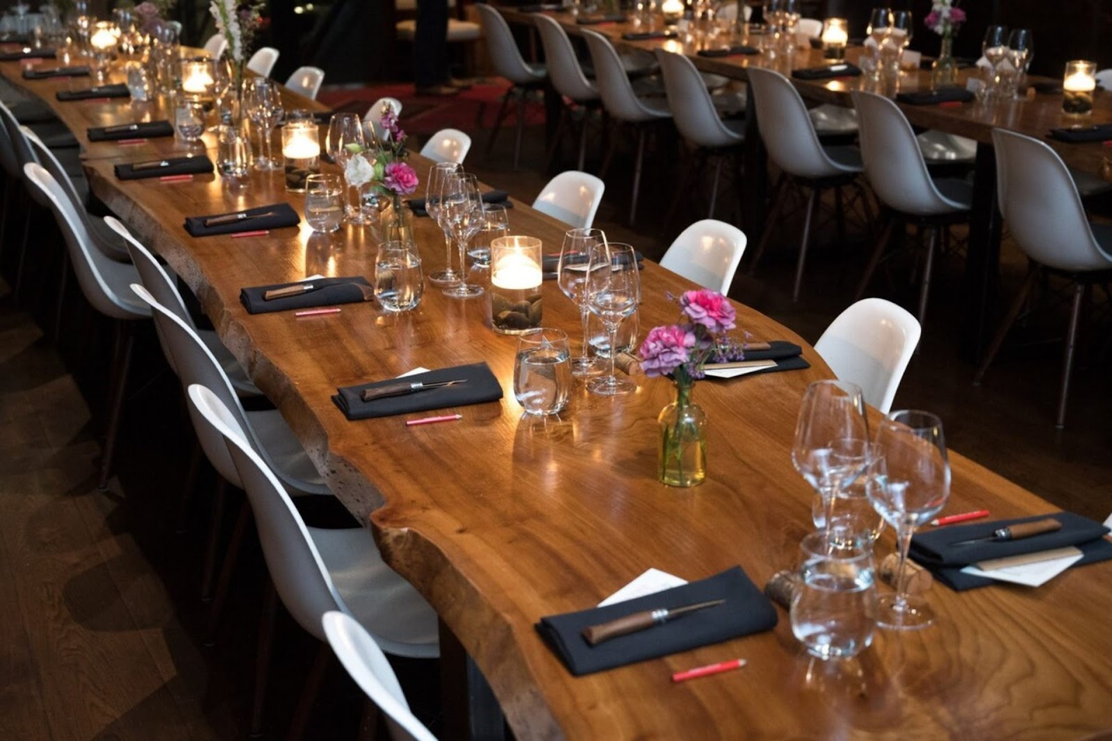 long dining table at Lazy Bear, SF