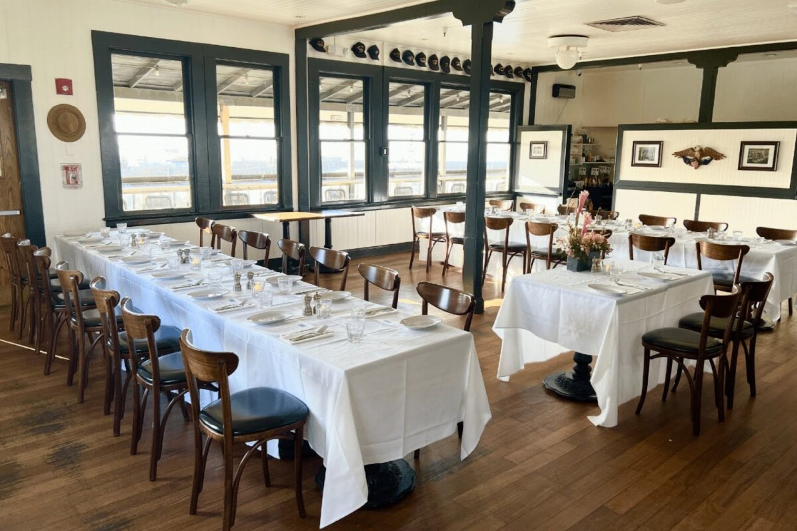 Fog Harbor Fish House SF dining tables