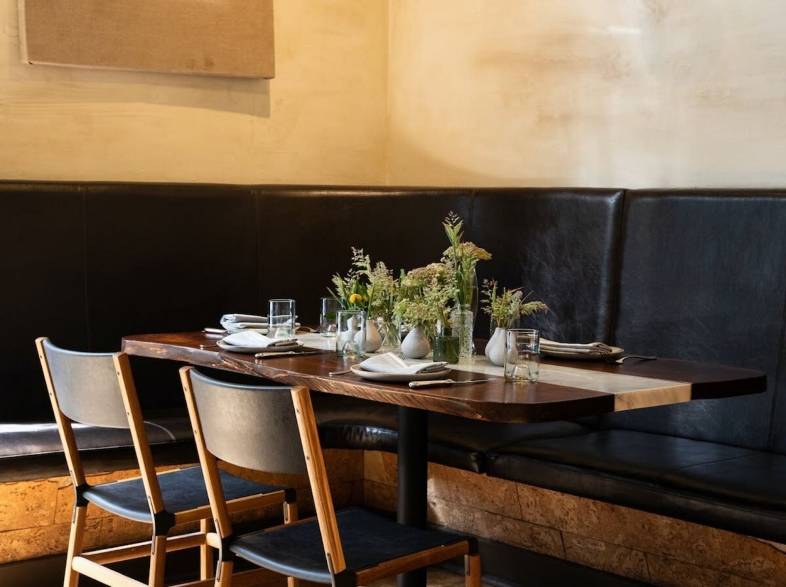 corner booth at A16 restaurant