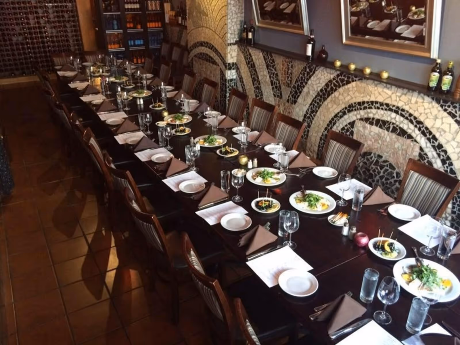 long dining table at Ideale restaurant, North Beach SF