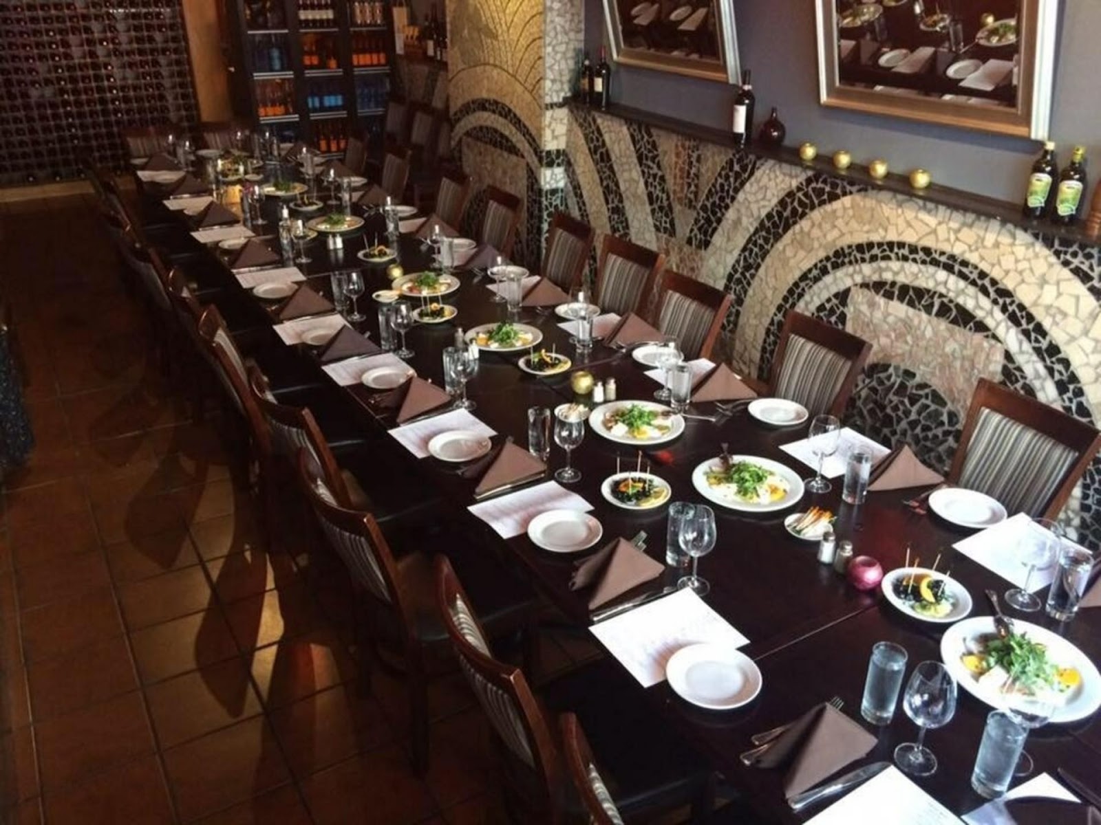 long dining table at Ideale restaurant, North Beach SF