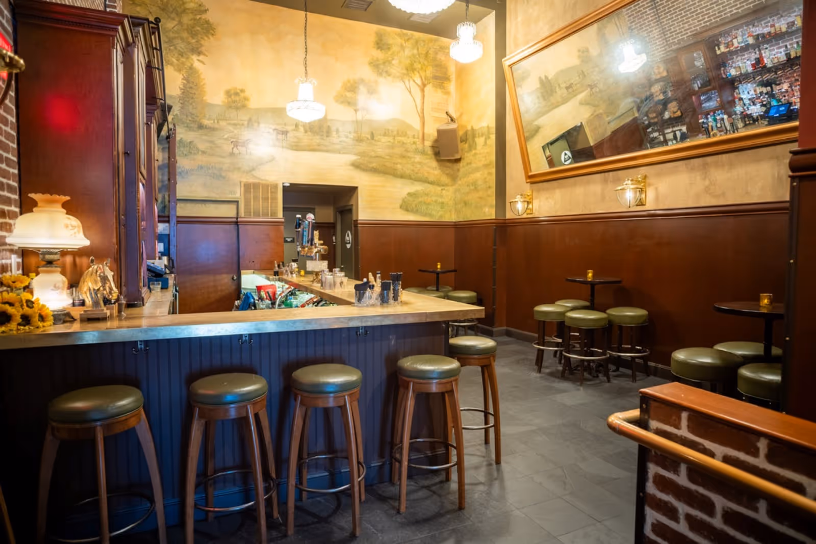 view of the bar at Ironhorse Cocktails restaurant, Union Square