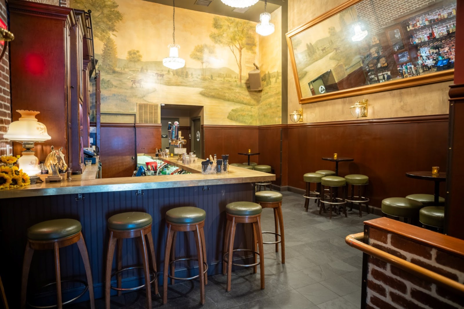view of the bar at Ironhorse Cocktails restaurant, Union Square